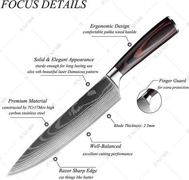 Elegant Damascus Chefs Knife