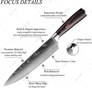 Elegant Damascus Chefs Knife