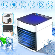 Load image into Gallery viewer, Mini USB Air Cooler Portable Air Conditioner Humidifier Purifier 7 Color Light Desktop Air Cooling Fan Air Cooler Fan for office
