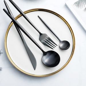 Luxury Black Cutlery Set